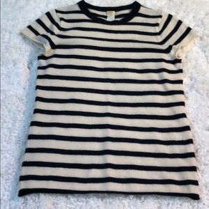 J Crew Striped Cashmere SS sweater
